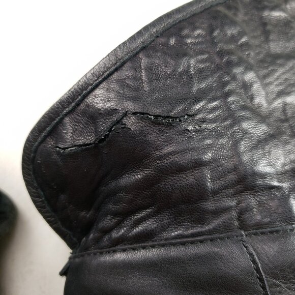 Ugg Dandylion Leather Ankle Boot Womens 10 Black Heeled Knit Cuff Pull On Bootie - Picture 15 of 16